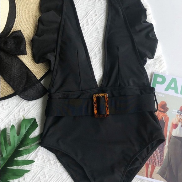 Black Ruffle One Piece - Picture 7 of 7